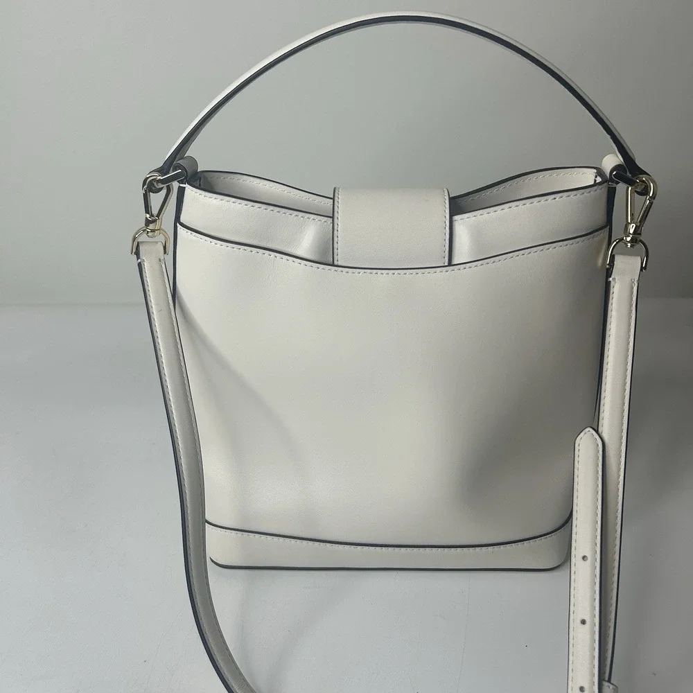 Kate Spade Reegan Bucket Bag Smooth Leather Meringue White